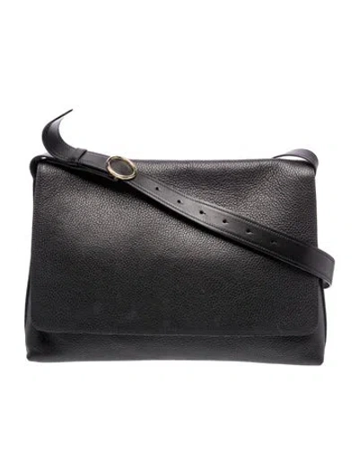 Pre-owned Cuyana Leather Messenger Bag In Black