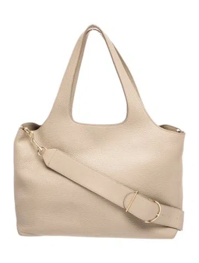 Pre-owned Cuyana Leather Messenger Bag In Neutral