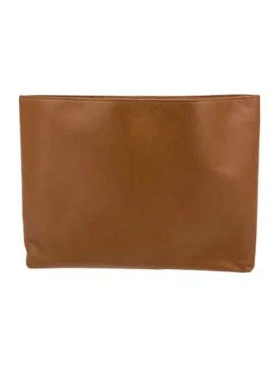 Pre-owned Cuyana Leather Portfolio In Brown