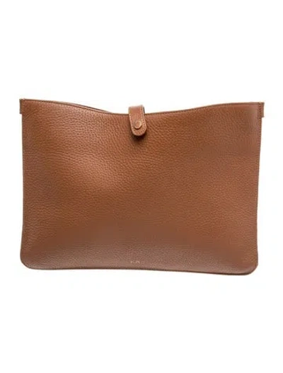 Pre-owned Cuyana Leather Portfolio In Brown