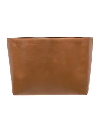 Pre-owned Cuyana Leather Portfolio In Brown
