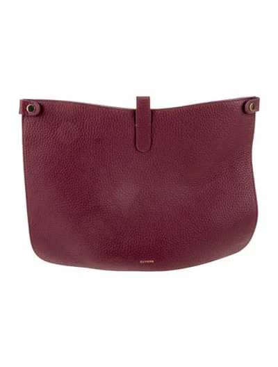 Pre-owned Cuyana Leather Portfolio In Burgundy
