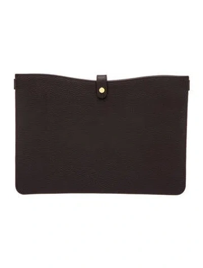 Pre-owned Cuyana Leather Portfolio In Gray