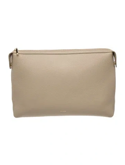 Pre-owned Cuyana Leather Portfolio In Neutral