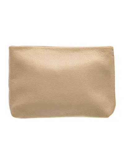 Pre-owned Cuyana Leather Portfolio In Neutral