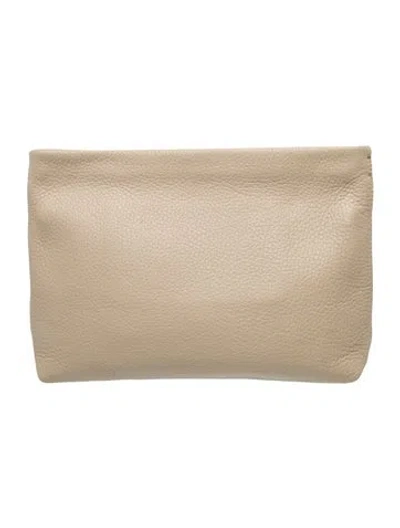 Pre-owned Cuyana Leather Portfolio In Neutral
