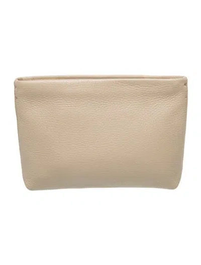 Pre-owned Cuyana Leather Portfolio In Neutral