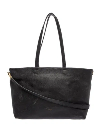 Pre-owned Cuyana Leather Shoulder Bag In Black