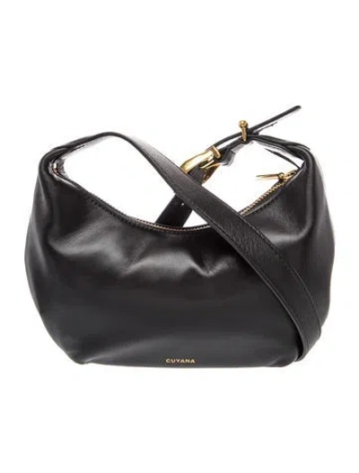 Pre-owned Cuyana Leather Shoulder Bag In Black