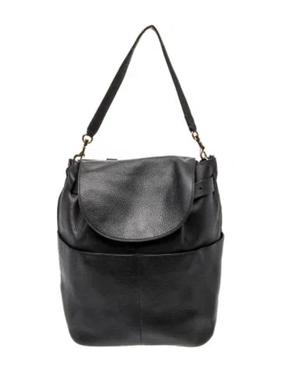 Pre-owned Cuyana Leather Shoulder Bag In Black