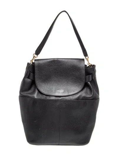 Pre-owned Cuyana Leather Shoulder Bag In Black