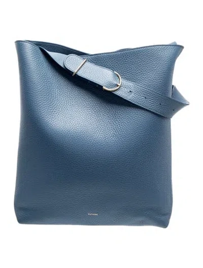 Pre-owned Cuyana Leather Shoulder Bag In Blue