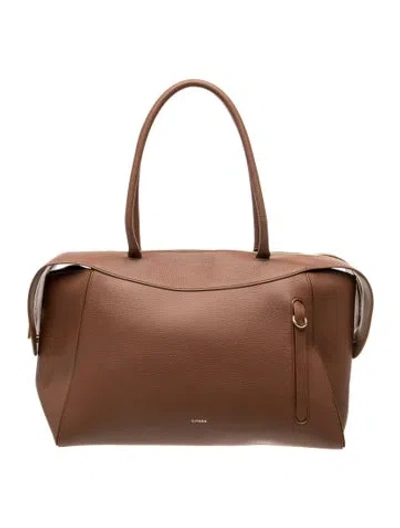 Pre-owned Cuyana Leather Shoulder Bag In Brown