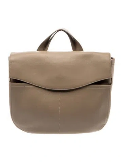 Pre-owned Cuyana Leather Shoulder Bag In Gray