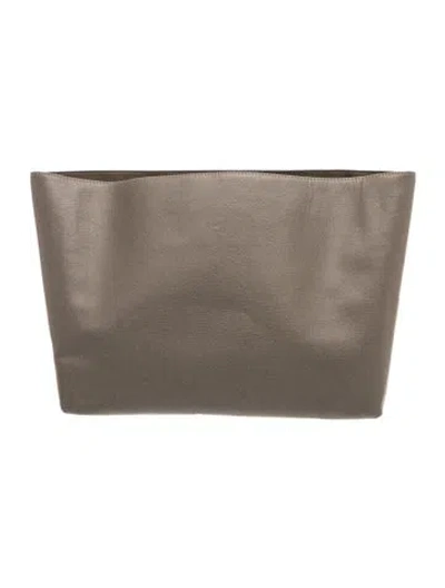 Pre-owned Cuyana Leather Shoulder Bag In Gray