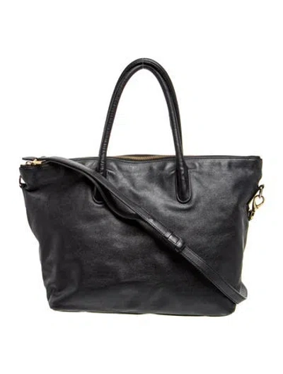 Pre-owned Cuyana Leather Top Handle Bag In Black