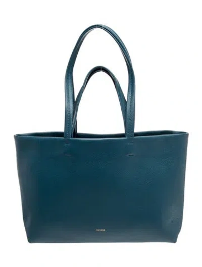 Pre-owned Cuyana Leather Top Handle Bag In Blue