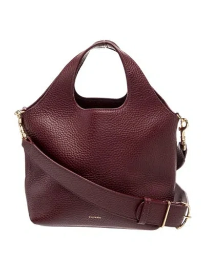 Pre-owned Cuyana Leather Top Handle Bag In Burgundy