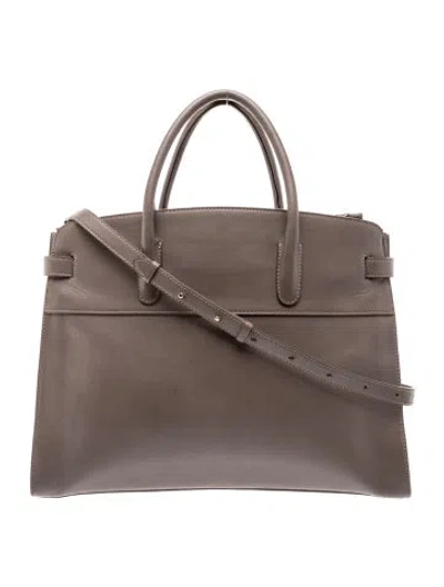 Pre-owned Cuyana Leather Top Handle Bag In Gray