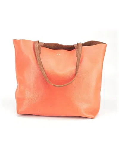 Pre-owned Cuyana Leather Tote Bag In Orange