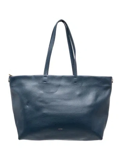 Pre-owned Cuyana Leather Tote In Blue