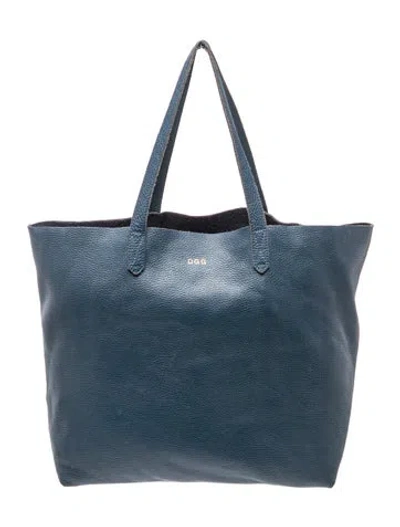 Pre-owned Cuyana Leather Tote In Blue