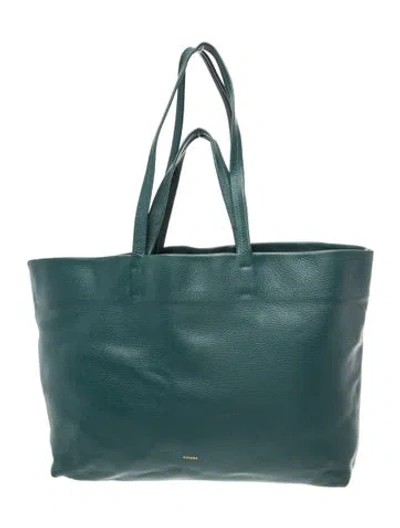 Pre-owned Cuyana Leather Tote In Blue
