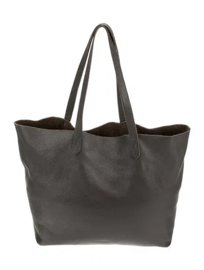 Pre-owned Cuyana Leather Tote In Gray