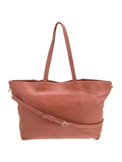 Pre-owned Cuyana Leather Tote In Orange