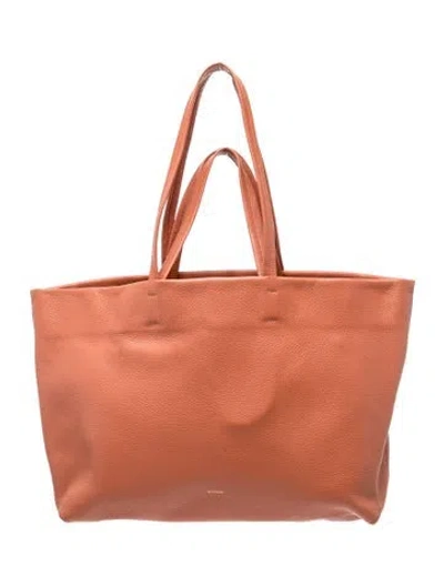 Pre-owned Cuyana Leather Tote In Orange