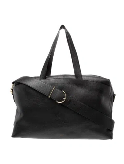 Pre-owned Cuyana Leather Weekender Bag In Black