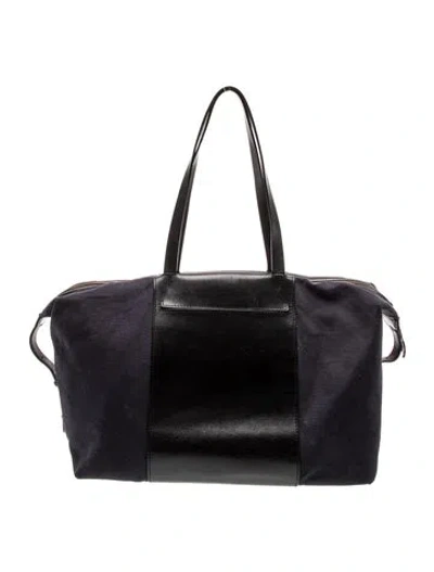 Pre-owned Cuyana Leather Weekender Bag In Black