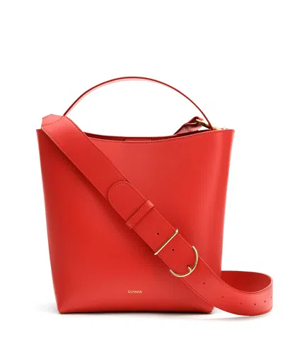 Cuyana Linea Bucket Bag In Red
