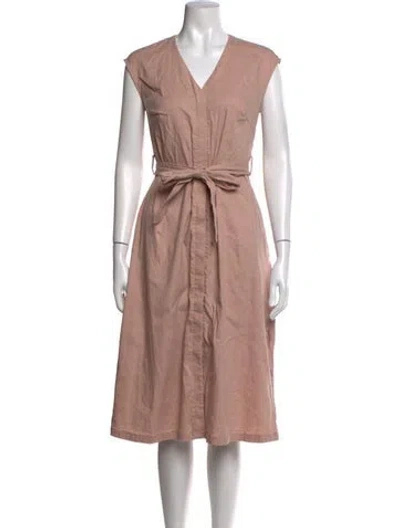 Pre-owned Cuyana Linen Midi Length Dress In Pink
