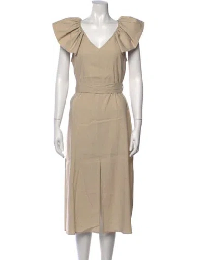 Pre-owned Cuyana Linen Midi Length Dress W/ Tags In Neutral