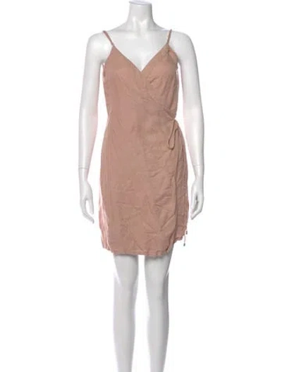 Pre-owned Cuyana Linen Mini Dress In Pink