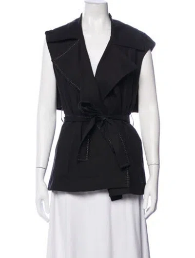 Pre-owned Cuyana Linen Vest In Black
