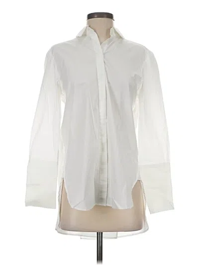Pre-owned Cuyana Long Sleeve Blouse In White