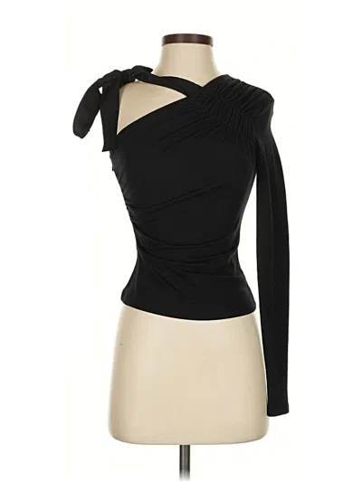 Pre-owned Cuyana Long Sleeve Top Black One Shoulder Neckline Tops