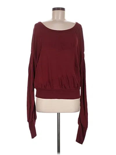 Pre-owned Cuyana Long Sleeve Top Burgundy Boatneck Tops