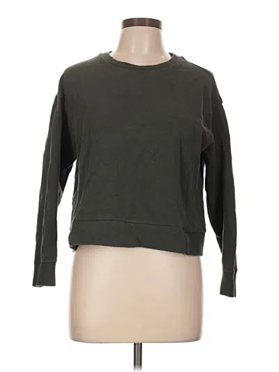 Pre-owned Cuyana Long Sleeve Top Green Crew Neck Tops