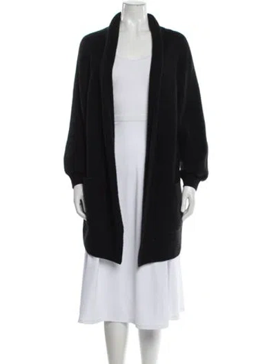 Pre-owned Cuyana Merino Wool Open Front Sweater In Black