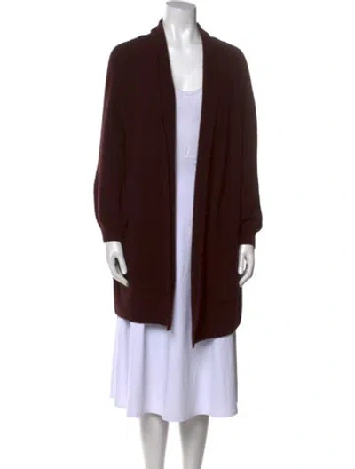 Pre-owned Cuyana Merino Wool Open Front Sweater In Brown