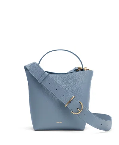 Cuyana Mini Linea Bucket Bag In Blue