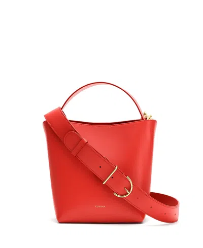 Cuyana Mini Linea Bucket Bag In Red