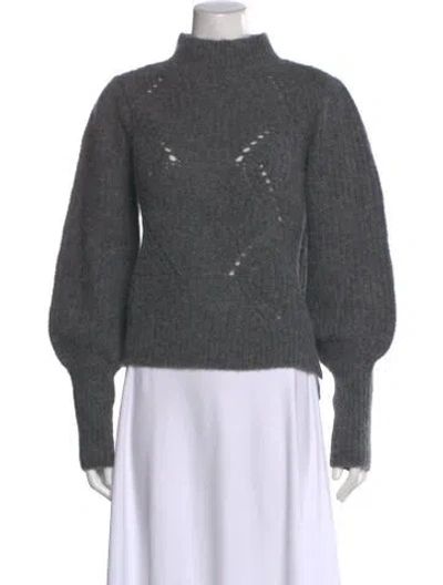 Pre-owned Cuyana Mock Neck Sweater In Gray