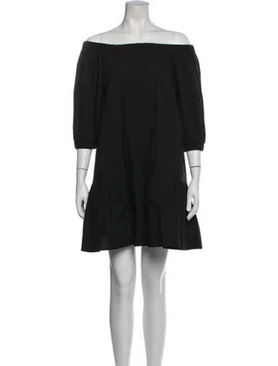 Pre-owned Cuyana Off-the-shoulder Mini Dress In Black