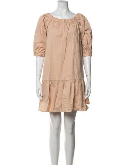 Pre-owned Cuyana Off-the-shoulder Mini Dress In Neutrals