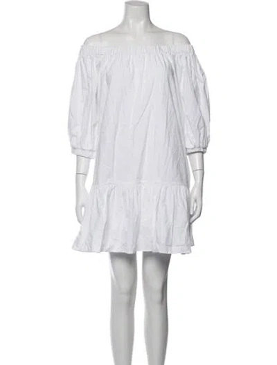 Pre-owned Cuyana Off-the-shoulder Mini Dress In Neutrals
