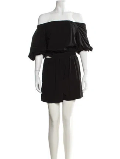 Pre-owned Cuyana Off-the-shoulder Romper In Black